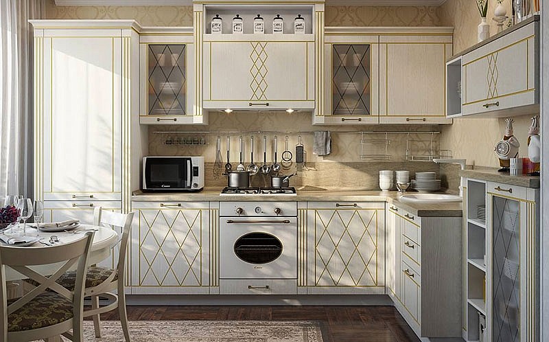 Белый духовой шкаф в интерьере кухни (40 фото)