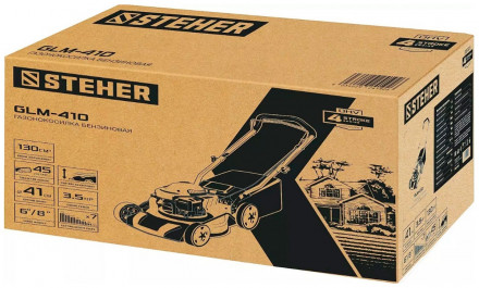 газонокосилка колесная Steher 410 мм, 3.5 л.с. (GLM-410)