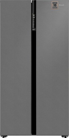 Холодильник WEISSGAUFF WSBS 600 NoFrost Inverter Bru Steel Glass
