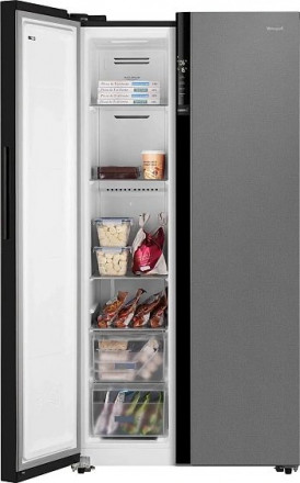Холодильник WEISSGAUFF WSBS 600 NoFrost Inverter Bru Steel Glass
