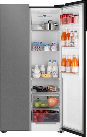 Холодильник WEISSGAUFF WSBS 600 NoFrost Inverter Bru Steel Glass