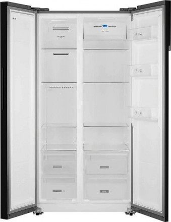 Холодильник WEISSGAUFF WSBS 600 NoFrost Inverter Bru Steel Glass