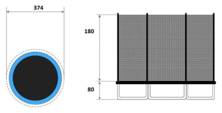 Каркасный батут Fitness Trampoline 12 FT Extreme 366х366х260 см Каркасный батут Fitness Trampoline 12 FT Extreme 366х366х260 см