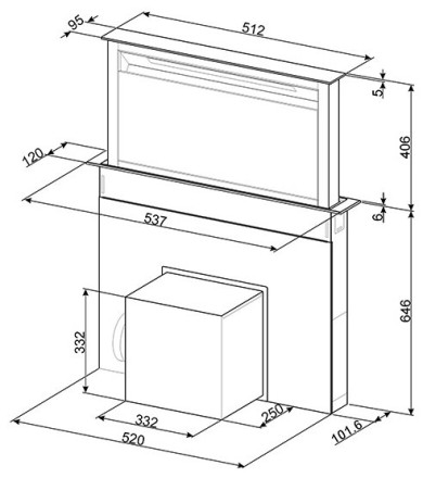 Встраиваемая вытяжка smeg KDD 60VXE-2 Встраиваемая вытяжка smeg KDD 60VXE-2