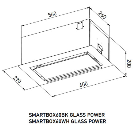 Вытяжка Meferi SMARTBOX60BK GLASS POWER Вытяжка Meferi SMARTBOX60BK GLASS POWER