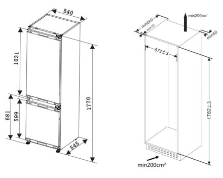 Встраиваемый холодильник Ascoli ADRF241WEBI Встраиваемый холодильник Ascoli ADRF241WEBI