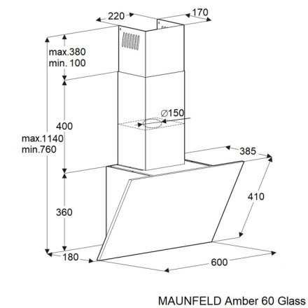 Вытяжка Maunfeld Amber 60 Glass белый