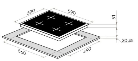 Комбинированная варочная панель Maunfeld EEHE.642VC.3CB/KG Комбинированная варочная панель Maunfeld EEHE.642VC.3CB/KG