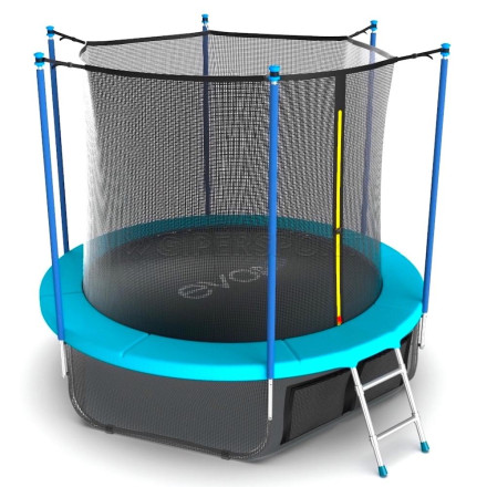 Каркасный батут EVO Jump Internal 12ft Wave морская волна с внутренней сеткой, лестницей и нижней се Каркасный батут EVO Jump Internal 12ft Wave морская волна с внутренней сеткой, лестницей и нижней се