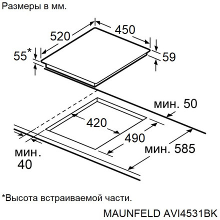 Электрическая варочная панель Maunfeld AVI4531BK