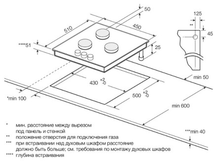 Газовая варочная панель GRAUDE GS 45.1 W Газовая варочная панель GRAUDE GS 45.1 W