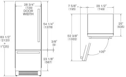 Встраиваемый холодильник Bertazzoni REF755BBLXTT Встраиваемый холодильник Bertazzoni REF755BBLXTT