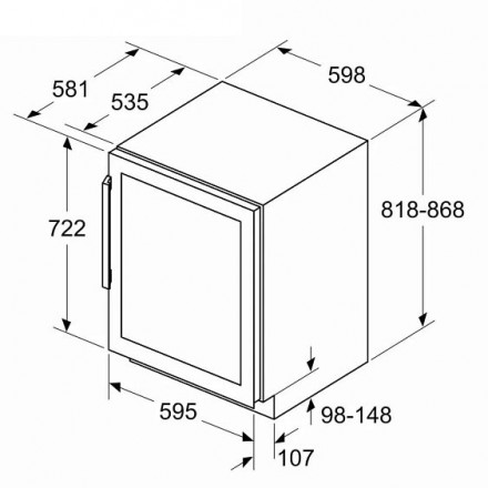 Винный шкаф BOSCH KUW21AHG0 Винный шкаф BOSCH KUW21AHG0