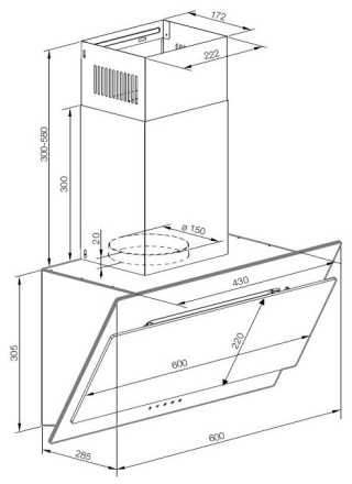 Каминная вытяжка GRAUDE DHK 60.1 EL Каминная вытяжка GRAUDE DHK 60.1 EL