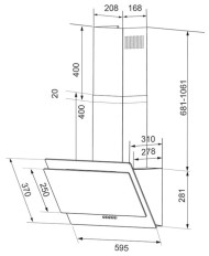 Каминная вытяжка Shindo VELA sensor 60 B/BG Каминная вытяжка Shindo VELA sensor 60 B/BG