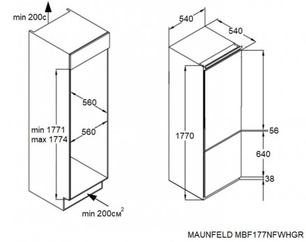 Холодильник MAUNFELD MBF177NFWHGR Inverter Холодильник MAUNFELD MBF177NFWHGR Inverter