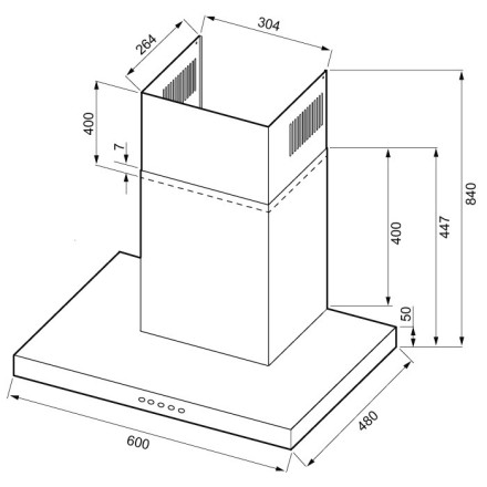 Каминная вытяжка Krona Levana 600 PB inox Каминная вытяжка Krona Levana 600 PB inox