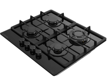 Встраиваемая газовая варочная панель Meferi MGH604BK Glass Power
