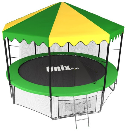 Каркасный батут Unix Line 10ft inside с крышей 305х305х241 см