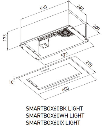 Вытяжка Meferi SMARTBOX60WH LIGHT