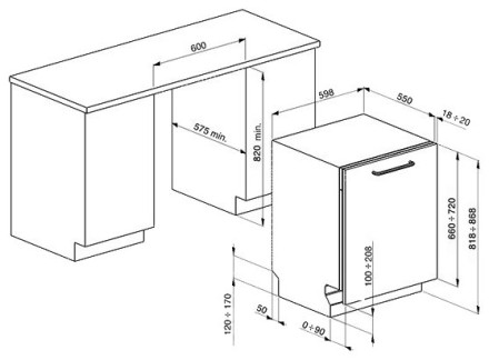 Встраиваемая посудомоечная машина smeg STA6247D9