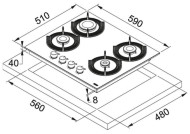 Газовая варочная панель FRANKE FHMF 604 4G C OY Газовая варочная панель FRANKE FHMF 604 4G C OY