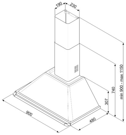 Каминная вытяжка smeg KTR 90 XE Каминная вытяжка smeg KTR 90 XE