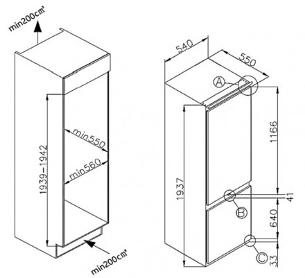 Холодильник MAUNFELD MBF19354NFWGR LUX Inverter