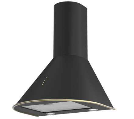 Каминная вытяжка Elikor Омега 60Н-650-К3Д черный/золотистый