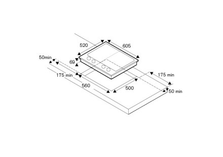 Встраиваемая газовая варочная панель Bertazzoni PM6030X