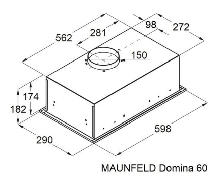 Встраиваемая вытяжка Maunfeld Domina 60 черный Встраиваемая вытяжка Maunfeld Domina 60 черный
