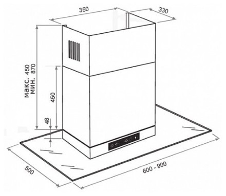 Каминная вытяжка Korting KHC 6675 GX
