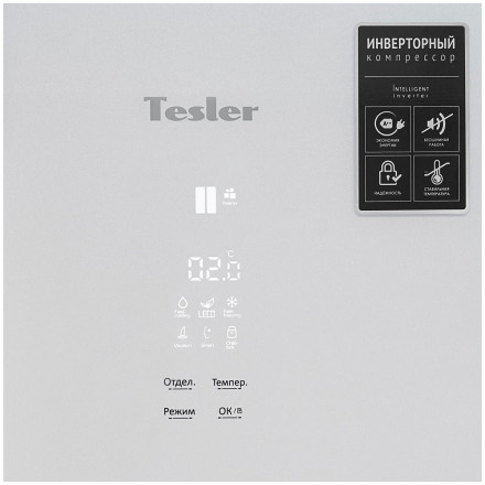 Холодильник Tesler RFD-361I WHITE GLASS