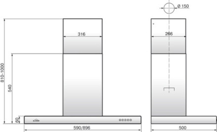 Каминная вытяжка Elikor Опал 60Н-650-Э3Д нержавеющая сталь