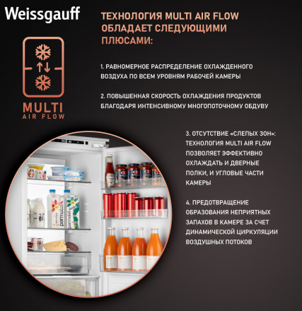 Встраиваемый холодильник Weissgauff WRKI 178 Total NoFrost Premium EcoFresh Встраиваемый холодильник Weissgauff WRKI 178 Total NoFrost Premium EcoFresh