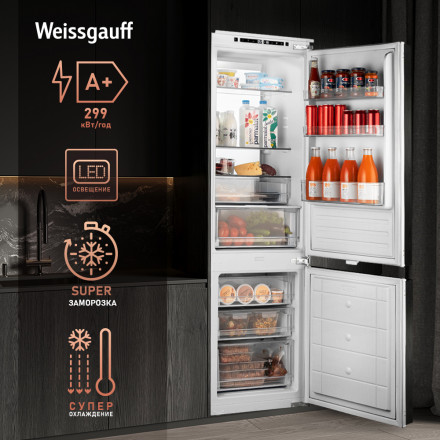 Встраиваемый холодильник Weissgauff WRKI 178 Total NoFrost Premium EcoFresh Встраиваемый холодильник Weissgauff WRKI 178 Total NoFrost Premium EcoFresh