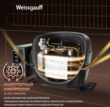 Встраиваемый холодильник Weissgauff WRKI 195 Full NoFrost Inverter Встраиваемый холодильник Weissgauff WRKI 195 Full NoFrost Inverter