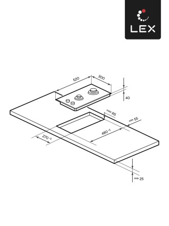 Газовая варочная панель LEX GVG 323A BBL Газовая варочная панель LEX GVG 323A BBL