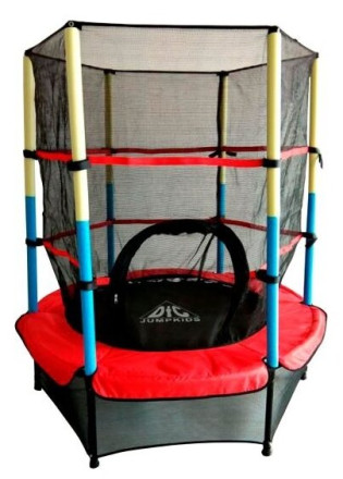 Каркасный батут DFC Jump Kids 55" (пружины амортизирующий трос) 137х137х165 см