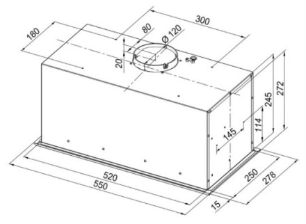 Встраиваемая вытяжка GLOBALO INSOLITA 60.1 INOX