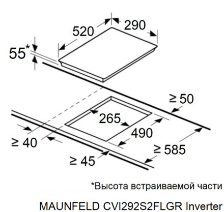Электрическая варочная панель Maunfeld CVI292S2FDGR Inverter Электрическая варочная панель Maunfeld CVI292S2FDGR Inverter