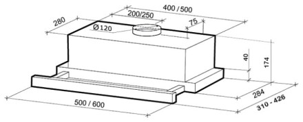 Встраиваемая вытяжка Shindo Geo 60 1M SS/BG Встраиваемая вытяжка Shindo Geo 60 1M SS/BG