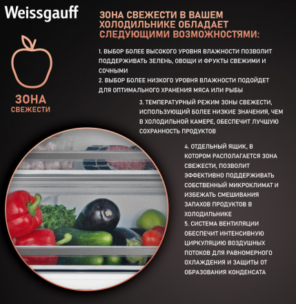 Встраиваемый холодильник Weissgauff WRKI 1969 Total NoFrost Premium EcoFresh Встраиваемый холодильник Weissgauff WRKI 1969 Total NoFrost Premium EcoFresh