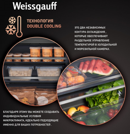 Встраиваемый холодильник Weissgauff WRKI 1970 Total NoFrost Inverter Premium Ecofresh Inox Встраиваемый холодильник Weissgauff WRKI 1970 Total NoFrost Inverter Premium Ecofresh Inox