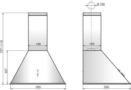 Вытяжка Elikor Омега 60П-650-К3Д КВ II М-650-60-61 черный/нерж