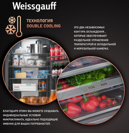 Встраиваемый холодильник Weissgauff WRKI 2000 Total NoFrost Inverter Premium Ecofresh Inox Встраиваемый холодильник Weissgauff WRKI 2000 Total NoFrost Inverter Premium Ecofresh Inox