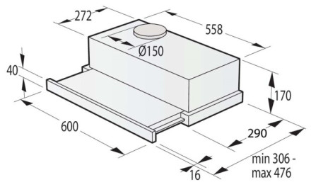 Встраиваемая вытяжка Gorenje TH60E3B Встраиваемая вытяжка Gorenje TH60E3B
