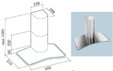 Каминная вытяжка Falmec Astra 60 inox (600) Каминная вытяжка Falmec Astra 60 inox (600)