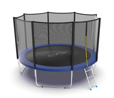 Батут Evo Jump External 12ft Blue с внешней сеткой и лестницей