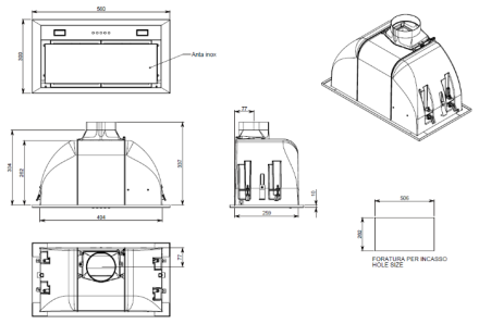 Встраиваемая вытяжка FALMEC GRUPPO INCASSO EСO 50 BK/BUILT-IN 50 MAX BK Встраиваемая вытяжка FALMEC GRUPPO INCASSO EСO 50 BK/BUILT-IN 50 MAX BK